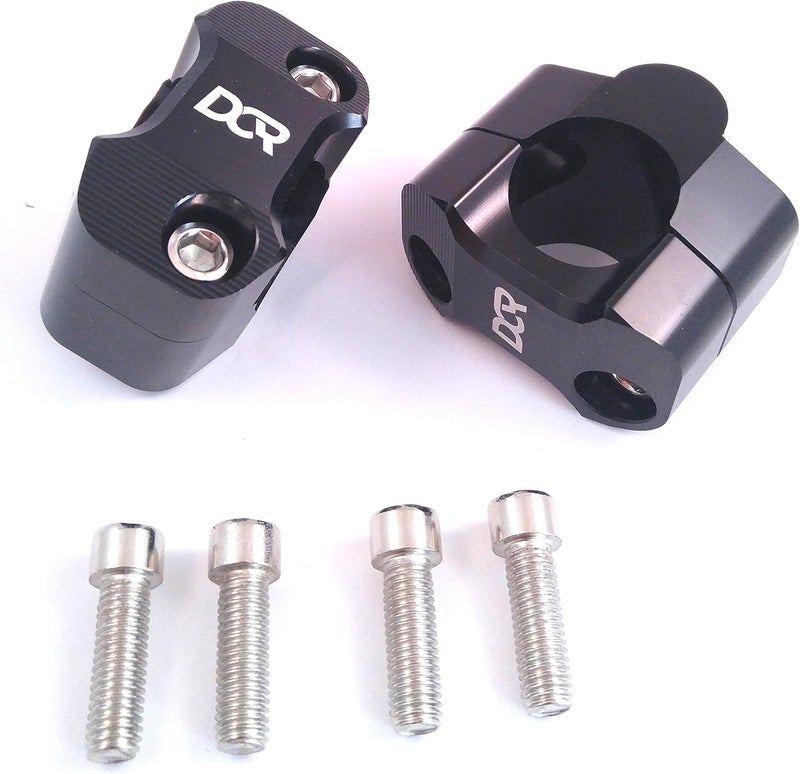 Denny Cycles Black DCR 7/8" To 1 1/8" Universal Handle Bar Adapter Riser Fat Bar Conversion for Honda - Image 1